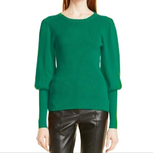 Milly Sweaters - Milly Ribbed Puff Balloon Sleeve Sweater Blush Pink Top